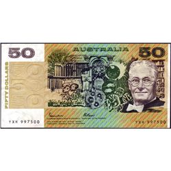 Australia 1985 Johnston-Fraser $50 OCR-B YXH Last Prefix