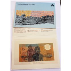 Australia 1988 Bicentennial $10 Staff Presentation Folder with 2 Dated Bicentennial Polymer $10
