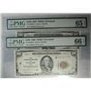 Image 1 : THIS IS RARE:2 1929 $ Cleveland FR bank notes consecutive # PMG 65 and 66