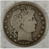 Image 1 : 1897S  Barber half $  SOLID RIM  VG+   SCARCE  est $190-$200