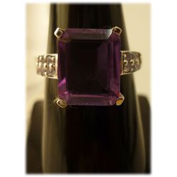 19.00 CTW Amethyst and TANZANITE cut fine ring .925 STE