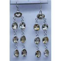 29.20 CTW CITRINE EARRINGS .925 STERLING SILVER
