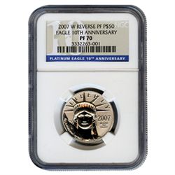 Certified Platinum American Eagle Proof 2007-W Half Oun