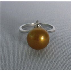 CHAMPAGNE PEARL 3-STONE CZ RING; AUTHENTIC PHILIPPINE P