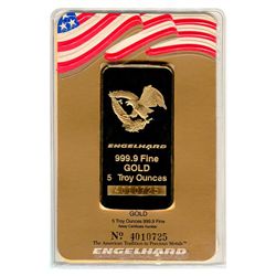Gold Bars: Engelhard Five Ounce Gold Bar