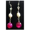 Image 1 : DUO CHAMPAGNE PEARL SILVER DANGLING EARRINGS;AUTHENTIC