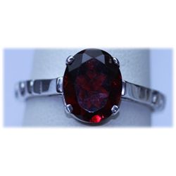12.00 CTW GARNET RING .925 STERLING SILVER