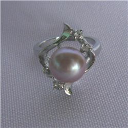 CLASSIC LAVENDER PEARL CZ RING; AUTHENTIC PHILIPPINE PE