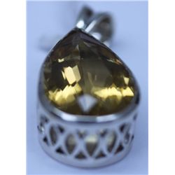 38.70 CTW CITRINE PENDANT .925 STERLING SILVER