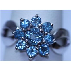 21.90 CTW BLUE TOPAZ RING .925 STERLING SILVER