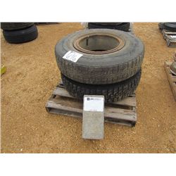 (1) LOT 2 10.00R20 TIRES & 1 RIM