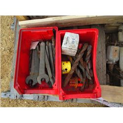 1 LOT (2) BOX MISC DRILL BITS & WRENCH