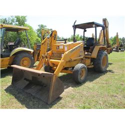JOHN DEERE 210C LOADER BACKHOE, S/N 747653, GP BUCKET, 30" HOE BUCKET, CANOPY, METER READING 4,830 H