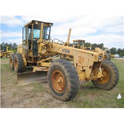 JOHN DEERE 670 MOTOR GRADER, S/N 501503, 12' HYD MOLDBOARD W/TIP CONTROL, ECAB, 14.00-24 REAR TIRES,