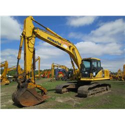 KOMATSU PC200LC-7 HYDRAULIC EXCAVATOR, S/N A87596 (05 YR) 42" BUCKET, HYD THUMB, 32" PADS, ECAB W/AI
