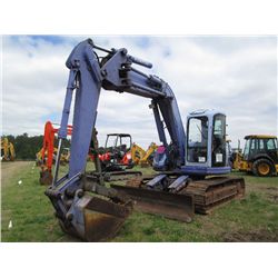 KOMATSU PC128UU-1E HYDRAULIC EXCAVATOR, S/N 3404, 6'11" STICK, 36" BUCKET, THUMB, OFFSET BOOM, BACKF