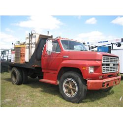 1985 FORD S/A FUEL & LUBE TRUCK, S/N 1FDNK64N2FVA34716, DETROIT DIESEL ENG, 4-2 SPD TRANS, HYD, OIL,