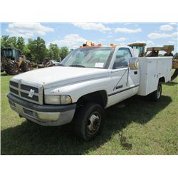 1994 DODGE RAM 3500 SERVICE TRUCK, S/N 1B6MC36C1RS604920, CUMMINS TURBO DIESEL ENG, A/T, P/S, A/C, R