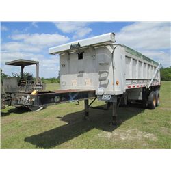 2000 EAST T/A ALUMINUM DUMP TRAILER, S/N 1E1D1N382YRM27611, GVWR 80K, 22' ALUM DUMP BODY, AIR TAILGA