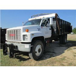 1992 GMC TOPKICK S/A DUMP, S/N 1GDM7H1J5NJ500459, CAT 3116 DIESEL, 6N SPD TRANS, 16' DUMP BODY, TARP