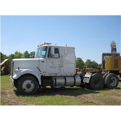1987 WHITE T/A TRUCK TRACTOR, S/N 1WUYDCJE4HN117011, BIG CAM CUMMINS DIESEL, SLEEPER, EATON FULLER 9