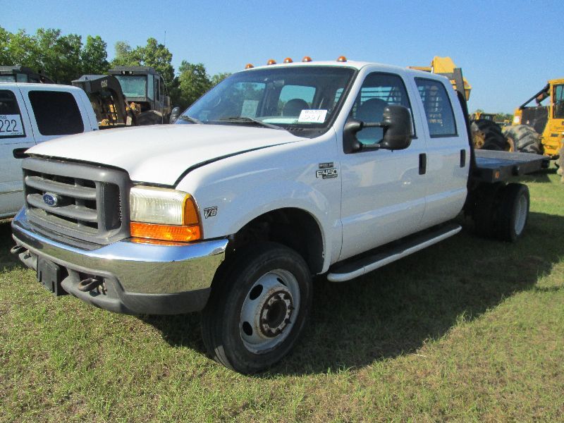 1999 FORD F450 CREW CAB FLATBED TRUCK S N 1FDXW46XXEA35573 V8 POWER 1999-ford-f450-crew-cab-flatbed-truck-s-n-1fdxw46xxea35573-v8-power