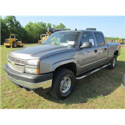 2006 CHEVROLET 2500HD 4X4 CREW CAB PICKUP, S/N 1GCHK23D36F140623, DURAMAX DIESEL ENG, A/T, P/S, A/C