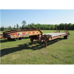 1974 15T S/A LOWBOY, S/N 1264118, 19'6"X8' DECK, 4' DOVETAIL W/RAMPS, 9.00-20 TIRES