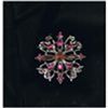 Image 1 : Vintage Silver/silvertone Broach/Pin 2" Round Swirl Design with Pink Rhinestones/crystals Pretty