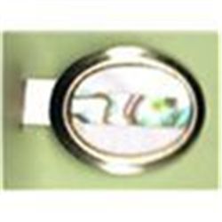 Vintage Tie Clip Inlaid Mother of Pearl and Abalone 1"