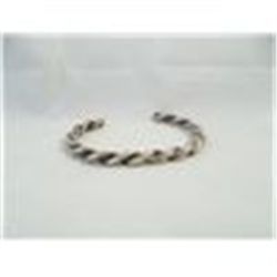Silver Tone Rope cuff Bracelet