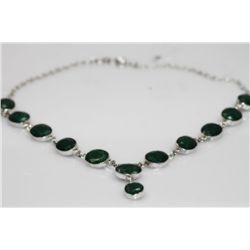 Emerald 30.50g Necklase in Silver