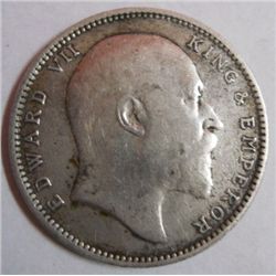 Early Indian Silver One Rupee Coin of 1905