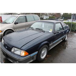 1989 BLUE FORD MUSTANG GT 2DR COUPE 97,237KM GAS
