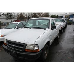 1998 WHITE FORD RANGER 2DR PU 181,389KM GAS 3.0L