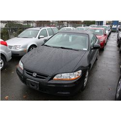 2002 BLACK HONDA ACCORD 4DR SDN 143,729KM GAS