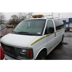 2002 WHITE GMC SAVANA 1500 CARGO VAN 99,697KM GAS