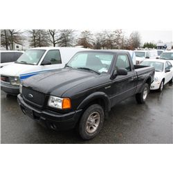 2003 BLACK FORD RANGER EDGE 2DR PU 25,526KM GAS
