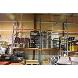 4 BLUE 16FT PALLET RACK UPRIGHTS/18 ORANGE