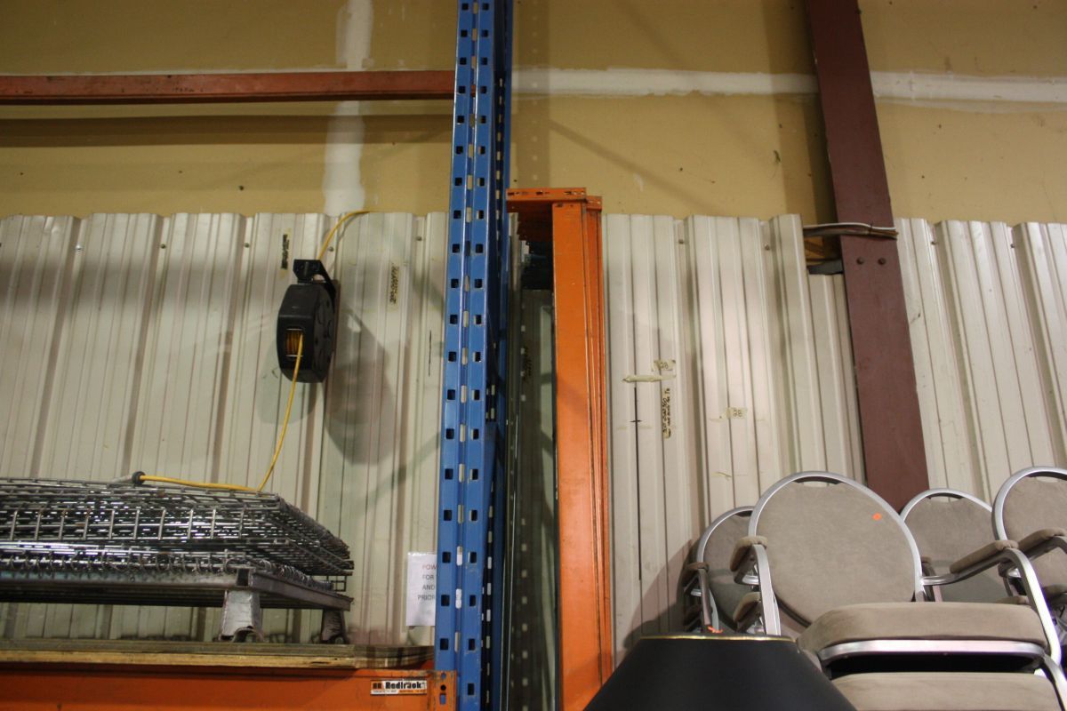 4 BLUE 16FT PALLET RACK UPRIGHTS/18 ORANGE - Able Auctions