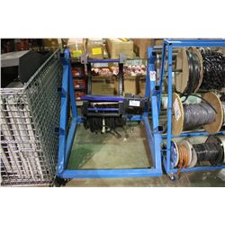 BLUE MOBILE RACK WITH HOSE REEL