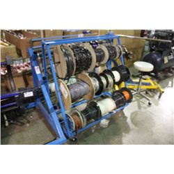 BLUE MOBILE RACK WITH SPEAKER WIRE
