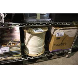 LOT OF SPEAKER WIRES, RECORDS & MISC.