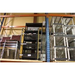 LOT OF ASSORTED STORAGE SHELVES