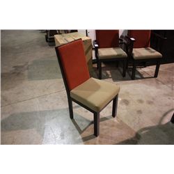 RED & BEIGE SIDE CHAIR