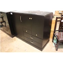 MATTE BLACK MULTI-DOOR TV CHEST