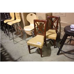 PAIR OF CHERRY 'X" BACK SIDE CHAIRS