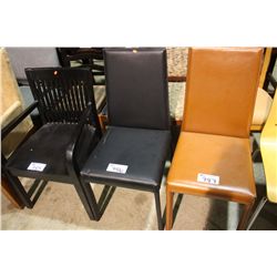 BLACK LEATHER SIDE CHAIR