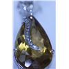 Image 1 : 38.85 CTW CITRINE AND DIAMOND PENDANT .925 STERLING SIL