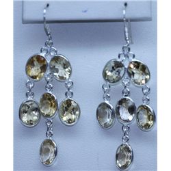 24.20 CTW CITRINE EARRINGS .925 STERLING SILVER